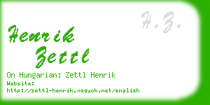 henrik zettl business card